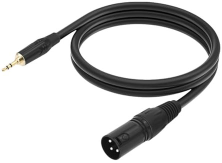 MagiDeal XLR à 3,5 mm Mini Jack câble 1/8 Pouce TRS stéréo mâle à XLR câble mâle de 3,5 mm à 3 Broches XLR Câble pour Ordinateur Portable Performance, 3m