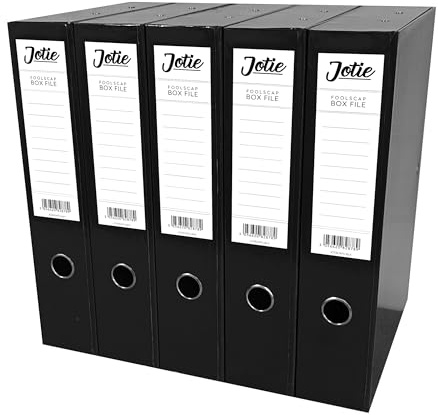 Box File with Lock Spring Ring Pull & Catch Glossy Finish 75mm Spine Ideal Document Organiser for Office School Paperwork Storage Foolscap Box Files
