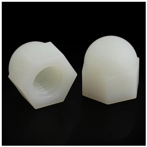 2–50 Stück Nylon-Hutmuttern mit Hutkappe, weiß/schwarz, Sechskant-Sechskantmutter aus Kunststoff, M3, M4, M5, M6, M8, M10, M12, M14, M16, M18, M20 for Isolierung(White,M18 2pcs)
