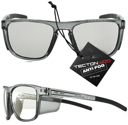 Riley Navigator X Safety Glasses for Work – Premium Anti-Fog & Scratch-Resistant Protective Work, Sports & Cycling Glasses - UV400 Safety Sunglasses Men & Women Suitable Eyewear - EN166 Certified