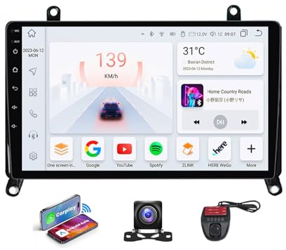 ZCZANT Android 13 Autoradio Lettore Dvd Navigazione GPS per Toyota Hiace H300 GranAce 2019-2022 9 Pollici Autoradio Lettore multimediale WiFi 5G GPS CarPlay Android Auto USB Telecamera di retromarcia