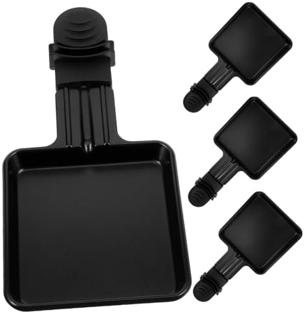 PartyKindom Lot De 4 Mini Poêles Carrées 9x9 Cm En Acier Inoxydable Antiadhésif Pour Raclette Et Cuisson Du Fromage Fondant, Compatibles Barbecue Et Usage Domestique