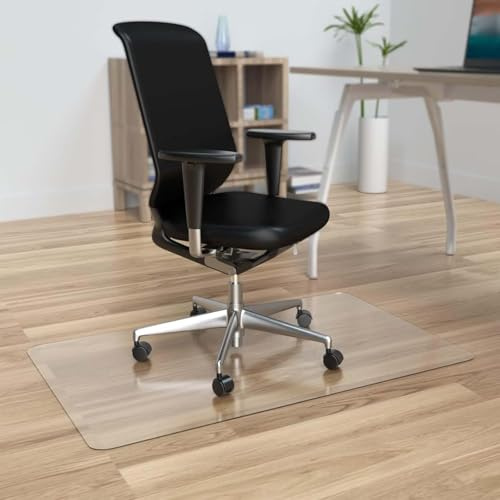 Transparent Bürostuhl Unterlage, rutschfeste Harte Bodenmatte, Durchsichtige PVC Schreibtischunterlage 60x80cm 60x100cm 75x90cm 100x120cm Rechteckig Folie Wunschmaß Abwaschbar