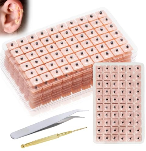 JUGUTA Acupuntura Masaje Pen,600 Semillas Prensa Orejas Desechables