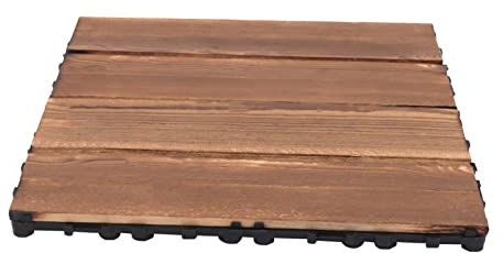 36 Stück Holzfliesen Terrassenbodenbelag Terrassendeckfliesen aus Hartholz Akazienholz Fliese Wasserdicht Terrassenfliesen Akazie Mosaik 30x30cm Balkonfliesen für Veranda, Poolrand, Balkon