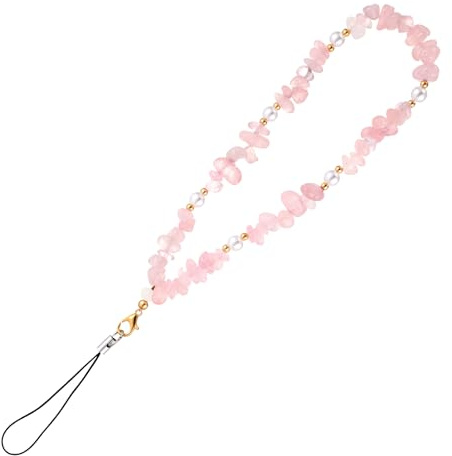Trinkrittey Beaded Phone Bracelet Strap, Beaded Camera Wrist Strap Phone Charm Anti-Lost Lanyard Wrist Chain for Women