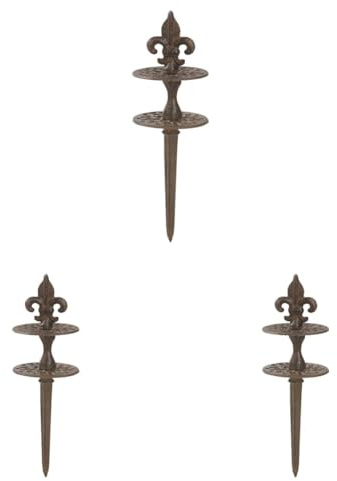 Dehner Schlauchführung nostalgisch, ca. 31 x 10 x 10 cm, Gusseisen, edelrostfarben, Rost (Packung mit 3)