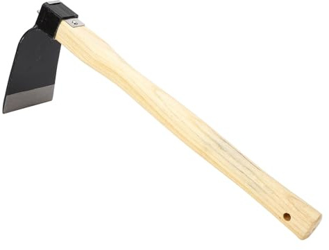 Yosoo Health Gear Azada de Mano Pequeña, 10,5 X 8,5 Cm X 38 Cm, Mango de Madera, Herramienta de Deshierbe de Jardín de Acero Al Carbono para Jardinería Doméstica