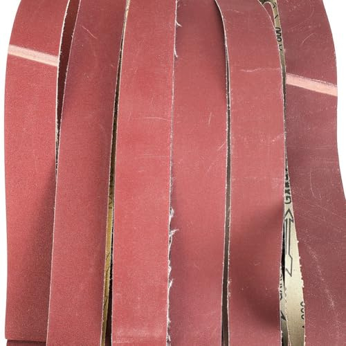 YJDOORPLAY 6 st slipbandsset för 2 tum x 72 tum remslipmaskiner aluminiumoxid korn 180 240 320 400 600 800 med jämn beläggning och hållbarhet