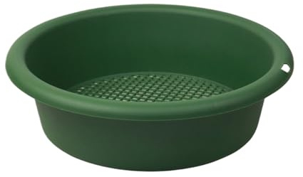 Soil Sieve - Pellet Sifter | 13.98 Inches Rustproof Mesh Screen | Stackable Pan, Gold Panning Tool, Soil Separator for Potted Plants Prospecting Sifting, Gardening, and Dirt Use