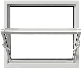 Framex Ventana basculante de PVC, color blanco, 80 x 60 cm (800 x 600 mm), monoglas, 1 compartimento, ventana de plástico con función basculante, para ventilación, sótano, establo, habitaciones