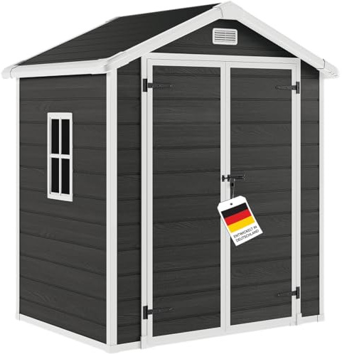 STEELSØN Novara Gerätehaus mit Satteldach, 210x134x182 cm, Dunkelgrau