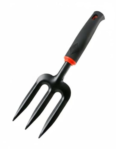 FytStycale Truelle de Jardinage Truelle Pelle Désherbeur Transplantoir en Acier Carbone Anti-Rouille avec Manche Antidérapant Courbé Confortable Compacte et, Fourchette 3-Dents