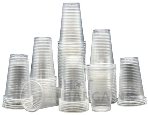 HOT BARGAINS, 2000 X 7oz Clear Plastic Reusable Cups, Water Coolers Drinkings & Vending Disposables Cups Sealed Pack