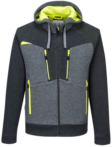 Portwest Sweat à capuche zippé DX4, Couleur: Gris Métal, Taille: M, DX472MGRM