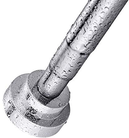 KZGRIT Bastone per Tenda da Doccia, Acciaio Inossidabile, Nessuna Foratura & Ruggine, Antiscivolo, Asta Telescopico Estensibile Regolabile per Armadio, Bagno, Finestre o Porte(155-260cm)