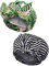 2 Pièces Bonnets de Douche pour Femmes, Bonnets de Douche Réutilisables Imperméables Turban à Ourlet Élastique Bonnets de Bain Douche pour Cheveux Longs (Feuille de Palmier et Rayure)
