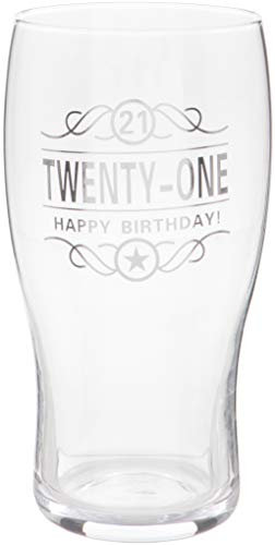 Maturi Bicchiere da birra per 21° compleanno, 570 ml, 1 pinta