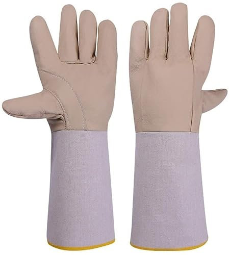 Guanti for Saldatura, Guanti Resistenti al Fuoco in Pelle, Guanti da Giardinaggio Guanti for Saldatori Pelle Crosta di Mucca Fabbrica Giardinaggio Saldatura Stufa a Legna Guanti da Lavoro Resistenti a