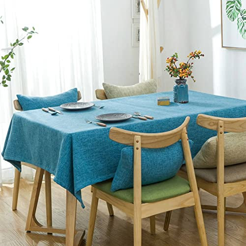 EHOMERY Tischdecke Filz Tischwäsche Landhaus Reine Farbe, Einfacher Stil Tischdecke Maritim Tischtücher Bügelfrei Himmelblau Tischschutz Dekoration 100X160Cm