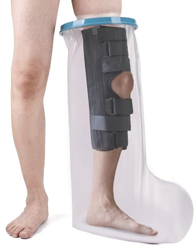 Fasola Protector Escayola Pierna Adulto Para Rodillas Rotas, Dedos de Los Pies, Tobillos, Heridas en los Pies, Quemaduras, Protectores de Escayola Mantenga el Vendaje Seco Durante el Baño