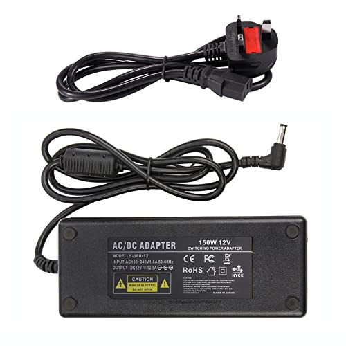 12V 12.5A Power Supply - COLM 12Volt 12.5Amp 150W Adapter Charger Connector 5.5x2.5mm DC Plug Replacement 12V 10A 120W for PICO BOX DC-ATX PSU HTPC Mini PC/LED strips