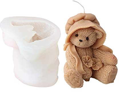 Xidmold Bär Silikonform Tier Kerzenform Seifenform 3D Silikon Formen Backform für Schokolade, Tortendeko, Seife, Sojawachs Kerzen, Handwerk Dekoration
