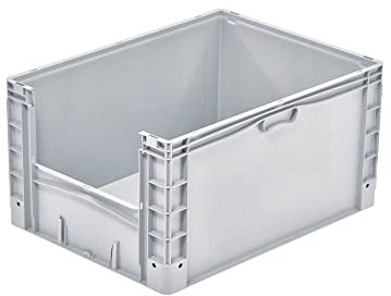 PROREGAL Grands conteneurs Bac Euro Insight | HxLxP 42x60x80cm | 168 litres | Gris | Eurobox, boîte industrielle, boîtes de rangement, empilables, conteneur de stockage, bacs de rangement