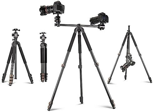 2-in-1 Camera Stand Monopod,Camera Tripod 78.7 inch, Center Column and 360° Ball Head, Aluminum Alloy Tripod, Compatible with Most Cameras, Cell Phones, Projector
