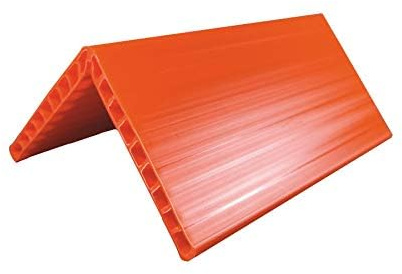 1x Kantenschutzwinkel 400 mm, orange, 190 x 190 x 19 mm | Kantenschoner aus Kunststoff (PE), bruchfest, formstabil, kältebeständig, für Ladugnssicherung mit Zurrgurten