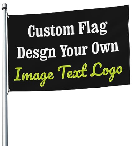 Benutzerdefinierte Flagge 5 x 8 Fuß, personalisierte Flaggen für den Außenbereich, Banner, gestalten Sie Ihr eigenes Bild/Wörter/Logo, lebendige Farben, Leinwandkopfzeile und doppelt genäht für Part