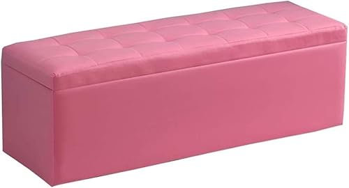 Brandschutz-Falthocker mit Stauraum, Mehrzweck-Schuhbank, weiche Tasche aus Kunstleder, hohe Kapazität, rechteckiger Sofa-Hocker, Tragfähigkeit: 330 Pfund, 120 x 40 x 40 cm, Ottoma