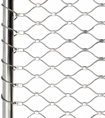 RAUMPA Maschendrahtzaun 150Cm Hohe, Zaun Netz Edelstahl Metall Maschen 10cm Gartenzaun Weidezaun Wildzaun Hühnerzaun Hundezaun Schafzaun Teichzaun Für Garten Balkon Weide Schaf Hühner