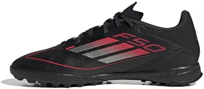 adidas Unisex Adulto F50 League Football Boots Turf, Core Black/Iron Metallic/Lucid Red, 45 1/3 EU