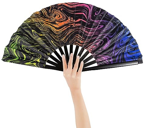 HJSSAA Handfächer,Dekorative Faltbares Handfächer,Festival Fächer, Hand Fan für Hochzeit, Party, Tanz, Festival, Rave,Tanz,Leistung, Club,Geschenk (Y04)