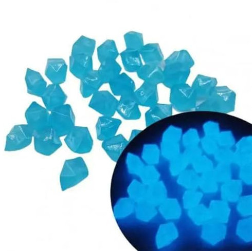 300 Stück leuchtende dunkle Aquarium-Kiesel, Sonnenlicht absorbieren dekorative Leuchtsteine, Gehwege, Garten, Weg, Terrasse, leuchtende Steine, Outdoor-Dekoration, Seeblau 1