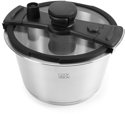 cookvision VITESSE Dampfgar-Deckel, Einhand-Verschlussmechanismus, passend für nesto Topf Ø 24 cm