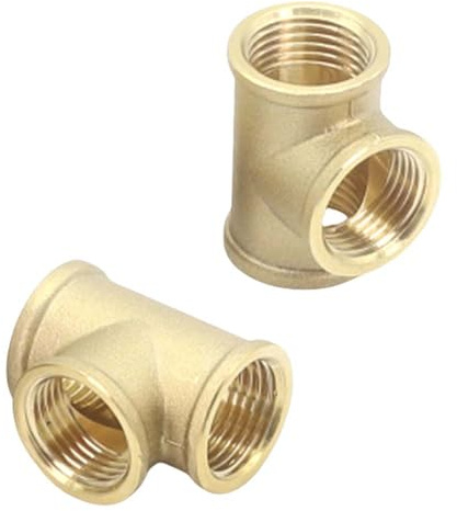 YRAKOZIN [2 stycken] mässing T-stycke 90°–3/4 tum IG, inre gänga Ø 24 mm, dricksvatten lämplig, sanitära kontakter, tillbehör för vattenslang