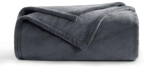 Aisbo Kuscheldecke Flauschig Decke Dunkelgrau - Fleecedecke Warme Sofa Decke für Winter, Kuschlige Wohndecke Anthrazit Weich als Wohnzimmer, Blanket 130x150 cm Klein Couchdecke