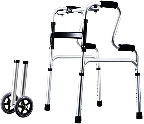 Rollator für Senioren – Treppen hoch und runter, leichtes Aluminium, verstellbare Mobilitäts-Gehhilfe, einziehbarer Vierzack-Stock, gemeinsame Nutzung durch Senioren