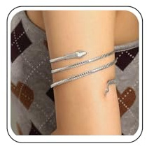 Xduargs Punk Schlange Armband Gothic Oberarmmanschette Armspange (silver)