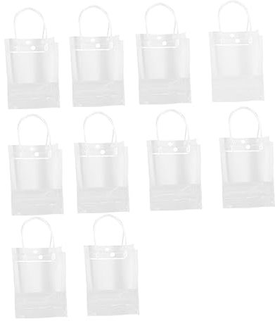 Beaupretty 10stücke Pack Durchsichtige Kunststofftaschen Tragbare Outdoor-handtaschen Aus Pvc Langlebige Behälter Für Kleidungsgeschäfte Und Geschenkverpackungen