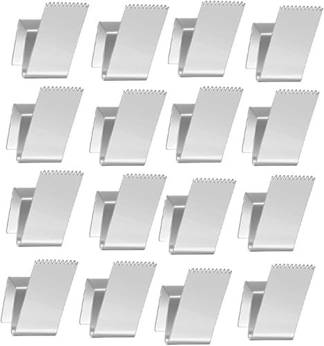 Hurricane Fenster-Clips, Edelstahl, mit gezackten Abschnitten, universelle Sturm-Fensterschutz-Klemmen für Fenster, silberfarben, 16 Stück