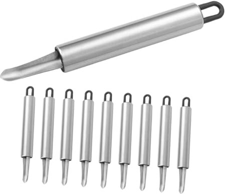 WEKADRIN 10pezzi Strumenti Per Togliere Nocciolo Della Frutta Acciaio Inossidabile Snocciolatore Per Ciliegie Datteri e Longan Design Ergonomico Facile Da Riporre e Utilizzare Cucina