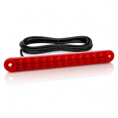 Fristom Tercera Luz de Freno LED 225 mm Homologación EU 12V/24V con Cable de 4 Metros