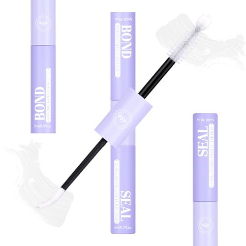 Mavphnee Lash Glue Bond and Seal Clear Eyelash Glues Lash Bond and Seal Long Lasting Waterproof Cluster Lashes Glue DIY Eyelashes Extensions Sensitive Eye Eyelash Adhesive with Lavender Essential Oil
