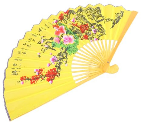 Cabilock Chinese Bamboo Fan Large Fan Wall Decor Japanese Wall Fan Decor Large Bamboo Fan Wall Art For Boho Hanging Decorative Over Bed Decorations