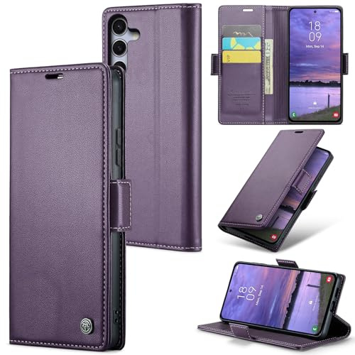 Rerzoiro Funda para Samsung Galaxy S25 Plus, Funda de Cierre Magnético, Cartera de Cuero PU con[Bloqueo RFID], Soporte, Ranura para Tarjetas, Carcasa de Libro,Case para Samsung Galaxy S25 Plus,Púrpura