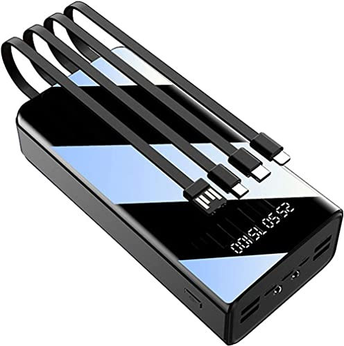 Power Bank Portable 50000Mah Batterie Externe avec Écran LCD Numérique Chargeur De Batterie De Secours Portable avec 7 Ports Et Sortie De Câble Intégrée Powerbank De Charge Rapide pour Télép