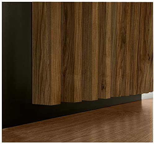 Akustikpaneel | Lamellenverkleidung | auf filz (Eiche Catania) | 1,904m² - 275cm x 68cm x 3.8cm - | Akustikpaneel | Lamellenverkleidung | Wandverkleidung | Akustikfilz